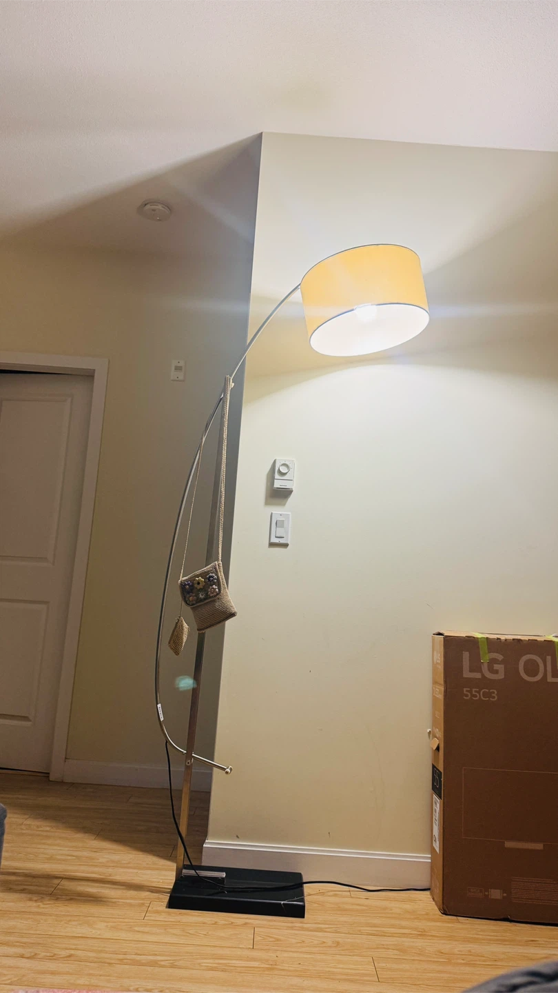 Modern Arc Floor Lamp with Fabric Shade