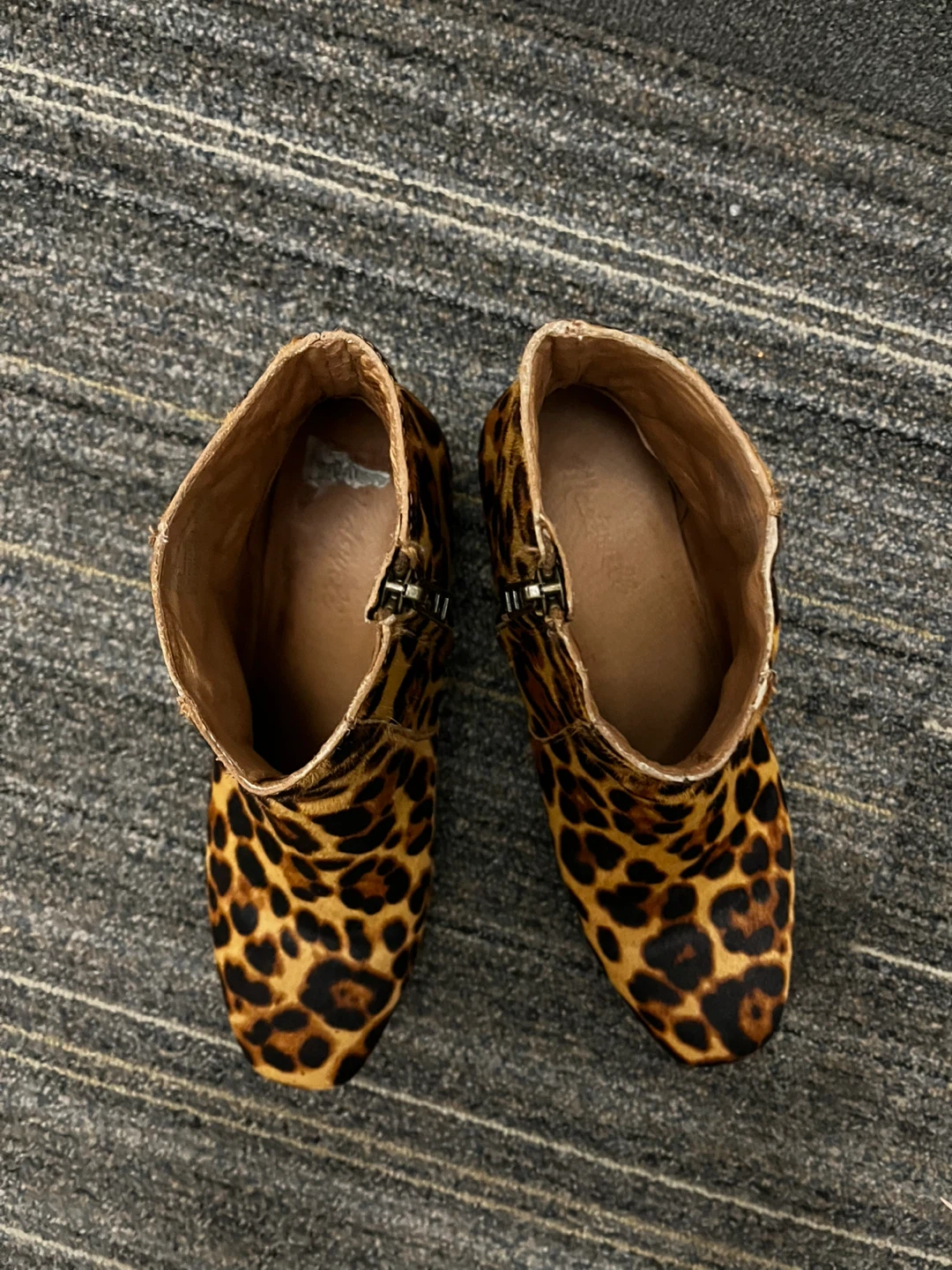 Leopard Print Ankle Boots Square Toed - photo 5