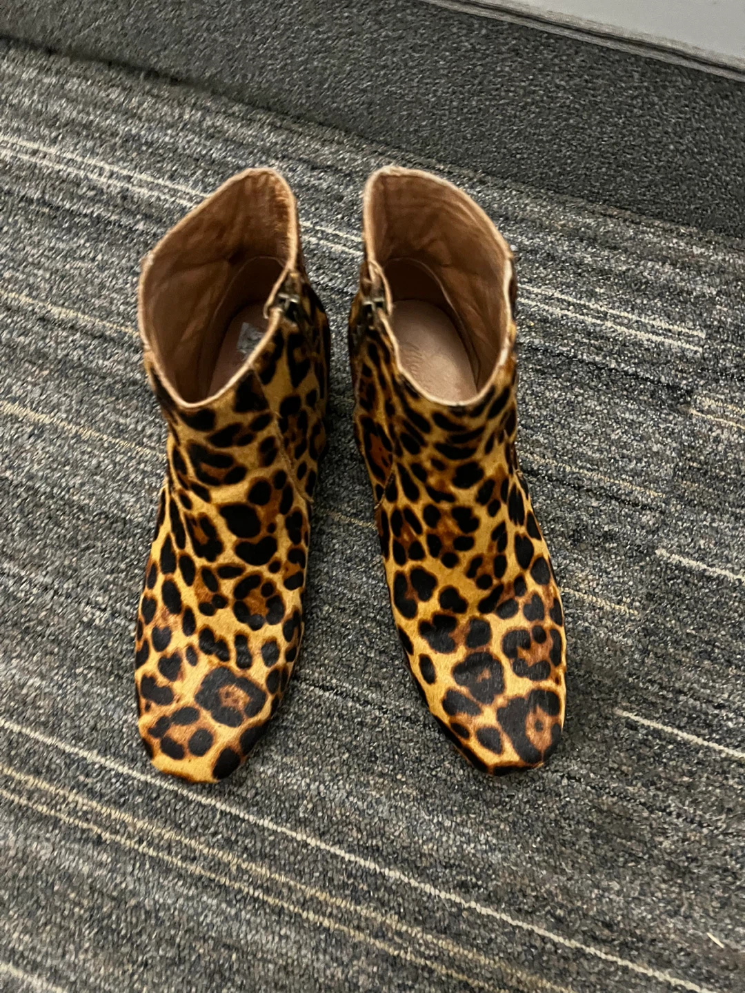 Leopard Print Ankle Boots Square Toed - photo 4