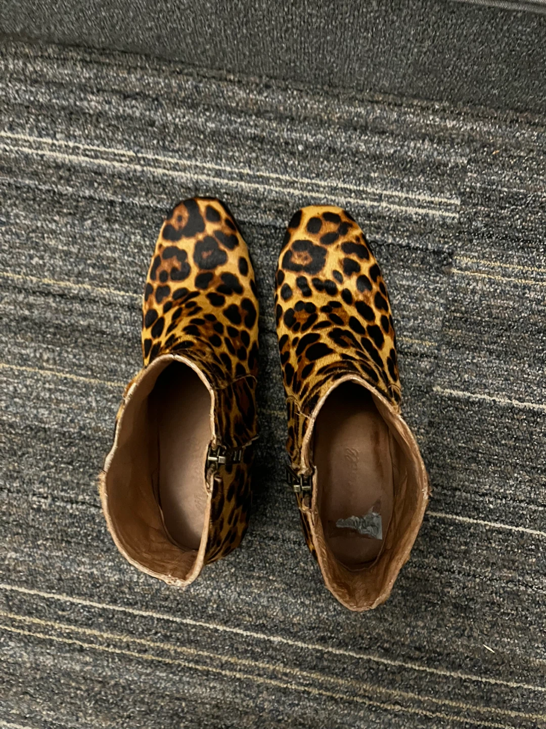Leopard Print Ankle Boots Square Toed - photo 2