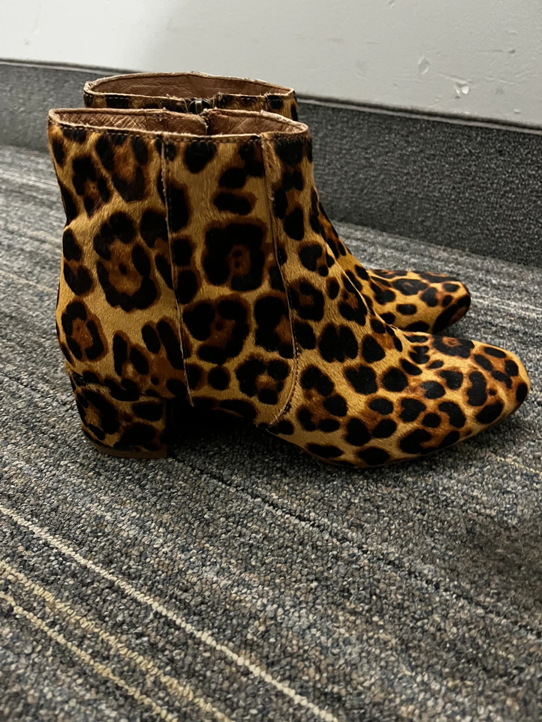 Leopard Print Ankle Boots Square Toed - photo 3