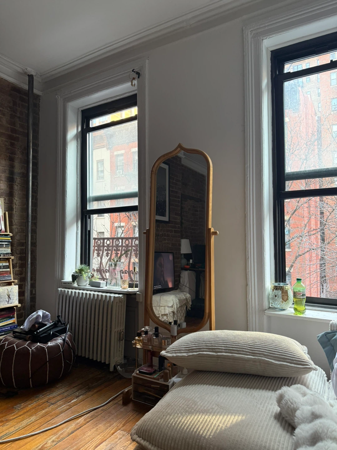 Wooden Arch Full Length Standing Mirror