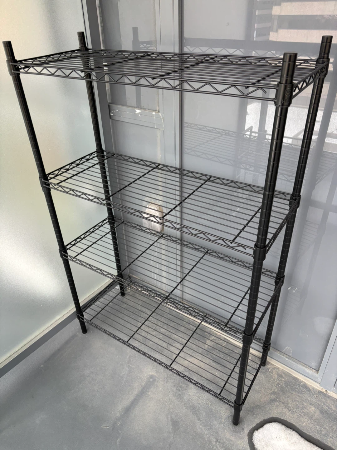 Black 4-Tier Wire Shelving Unit
