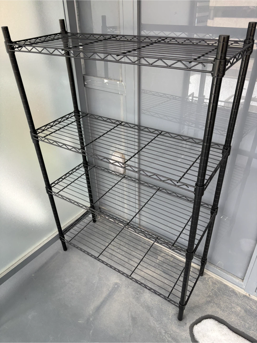 Black 4-Tier Wire Shelving Unit - photo 2