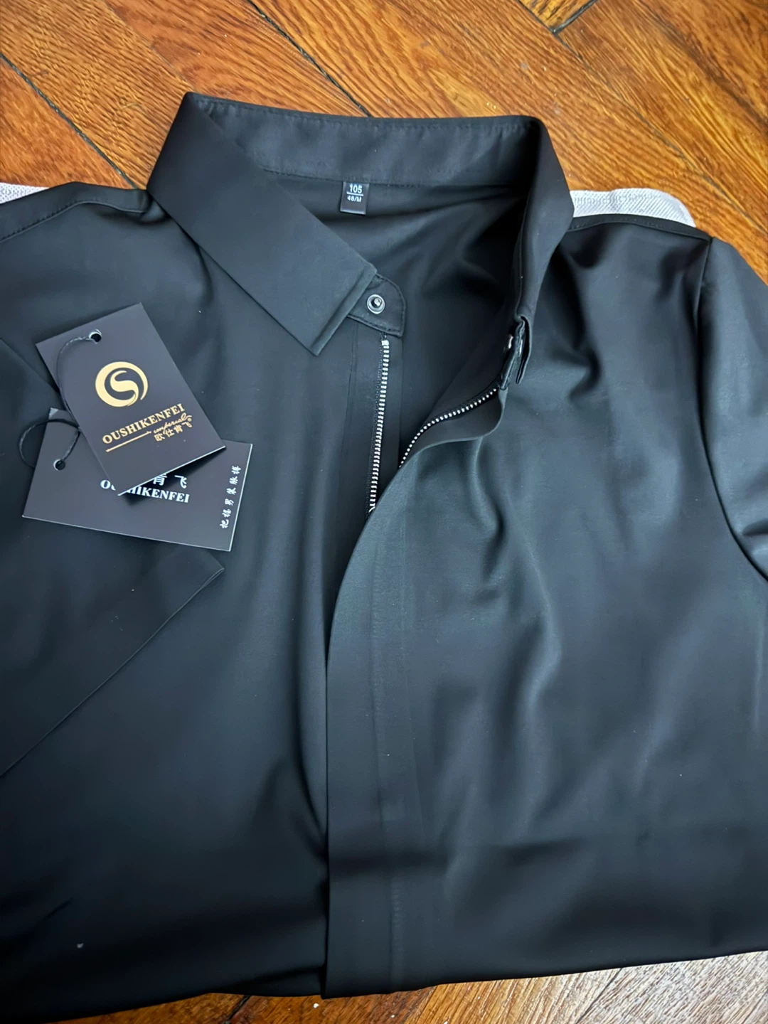 OUSHIKENFEI Black Short Sleeve Button-Up Shirt - photo 2