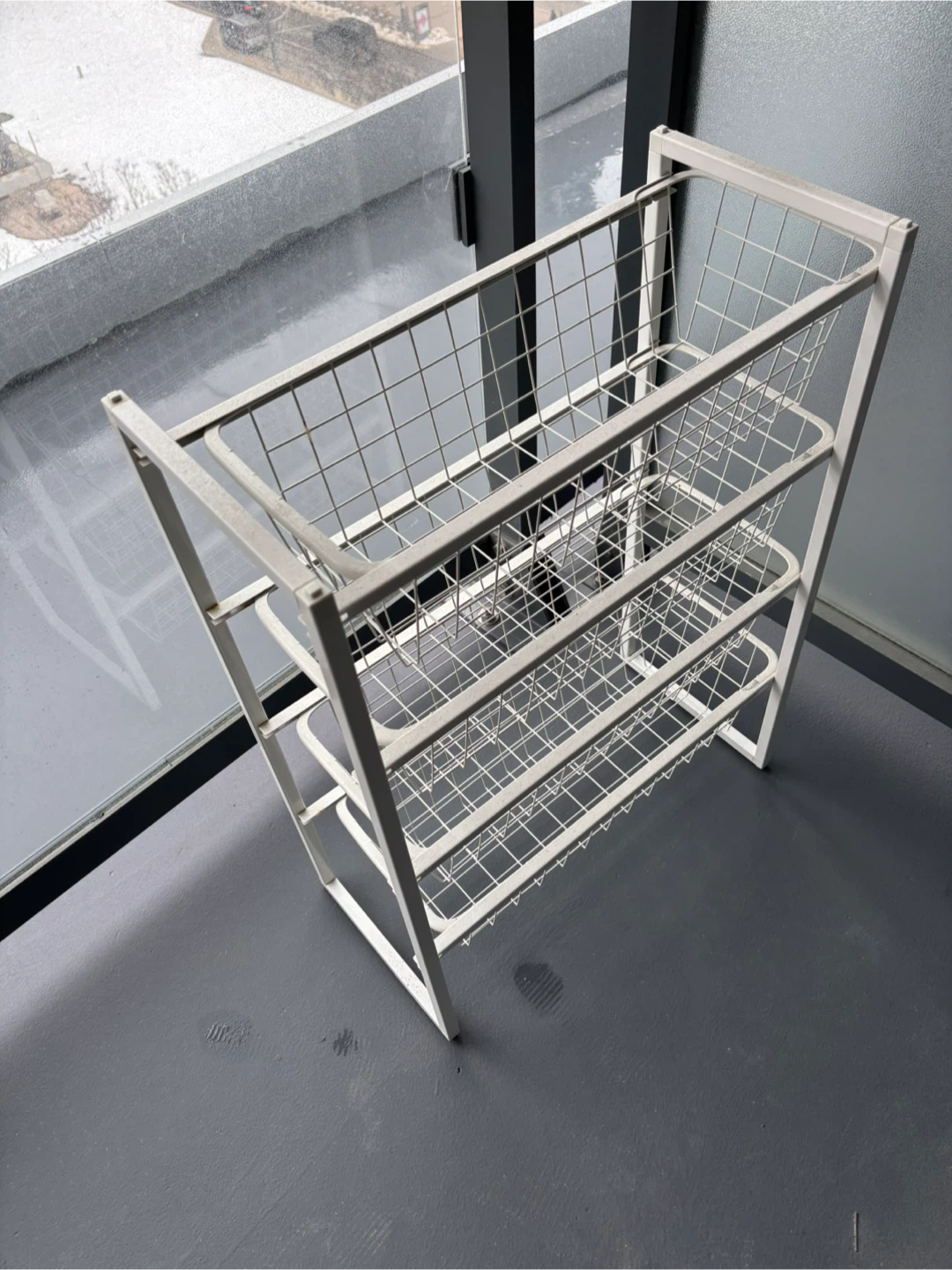 IKEA White Metal 3-Tier Wire Rack Shelf