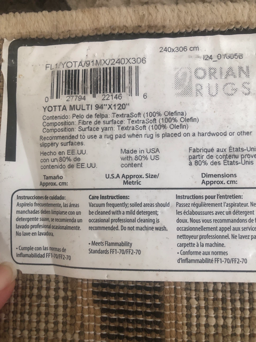 ORIAN RUGS YOTTA MULTI Rug 8’x 10’ - photo 2