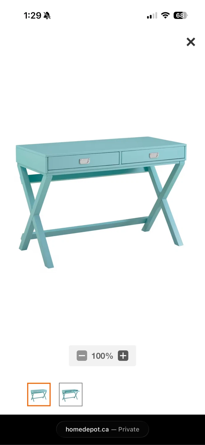 Linon Home Décor Posey Writing Desk - Blue