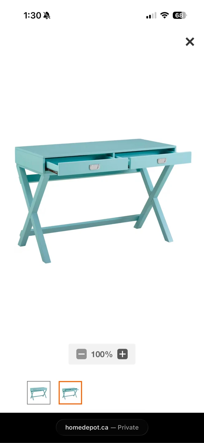 Linon Home Décor Posey Writing Desk - Blue - photo 2