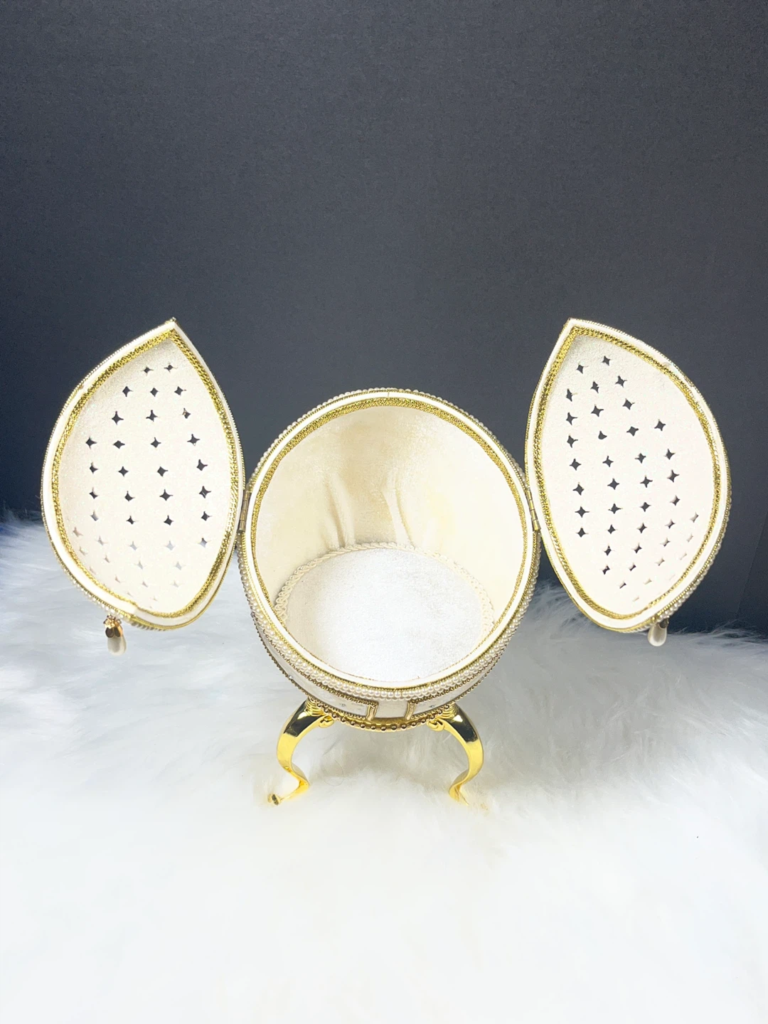 Decorative Hinged Egg Trinket Box with Stand - photo 4