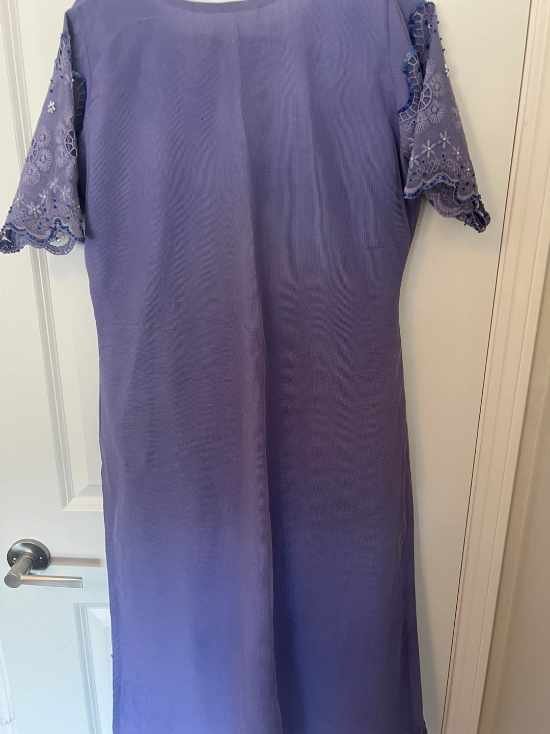 Purple Eid Dress with Dupatta - photo 4