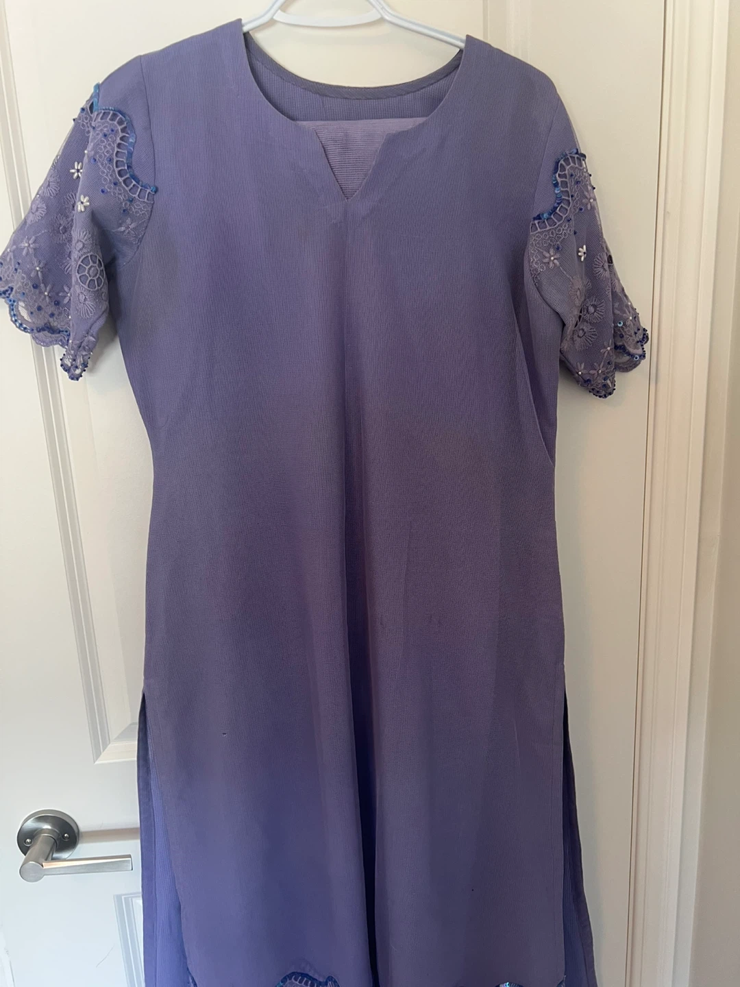 Purple Eid Dress with Dupatta - photo 3