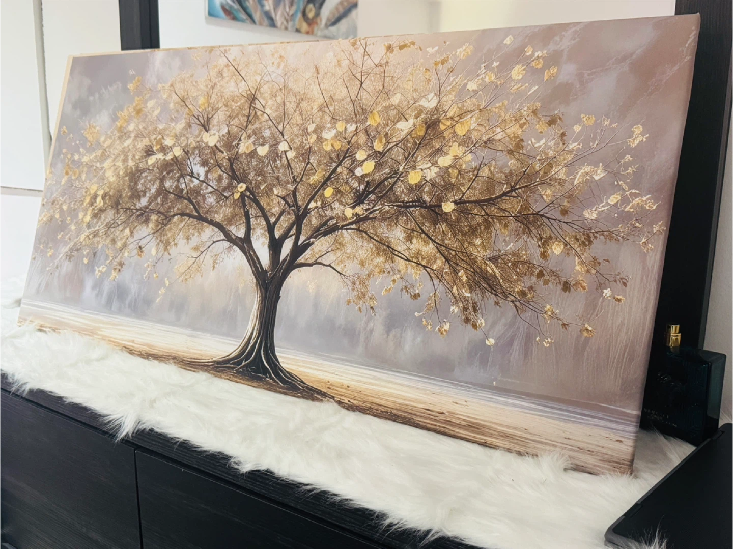 Large Gold Tree Canvas Wall Art