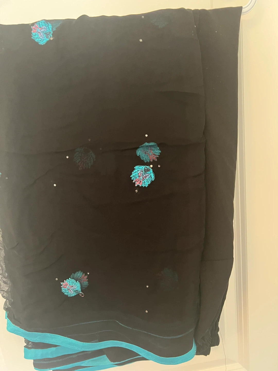 Black shirt with Floral Embroidery - photo 2