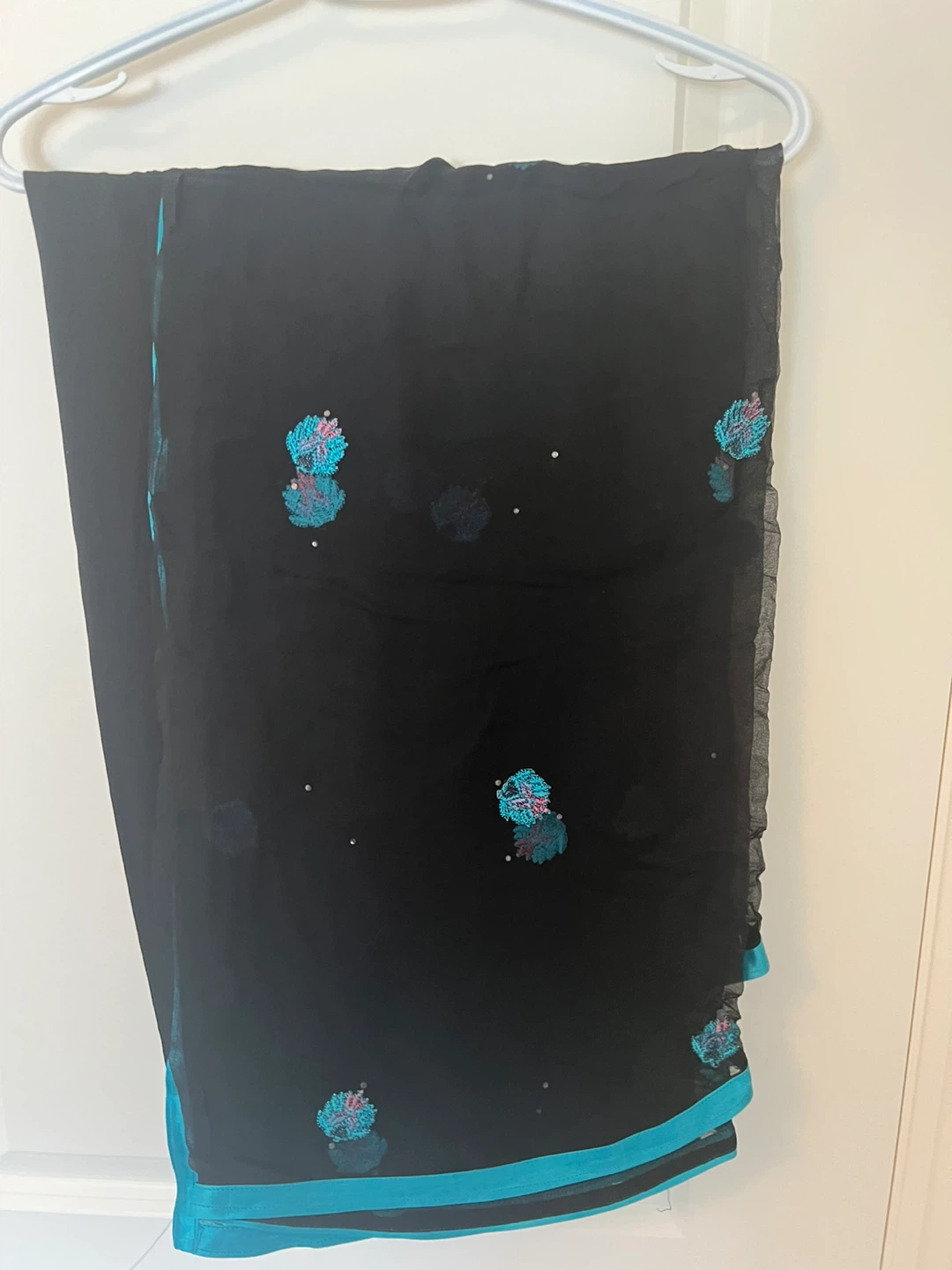Black shirt with Floral Embroidery