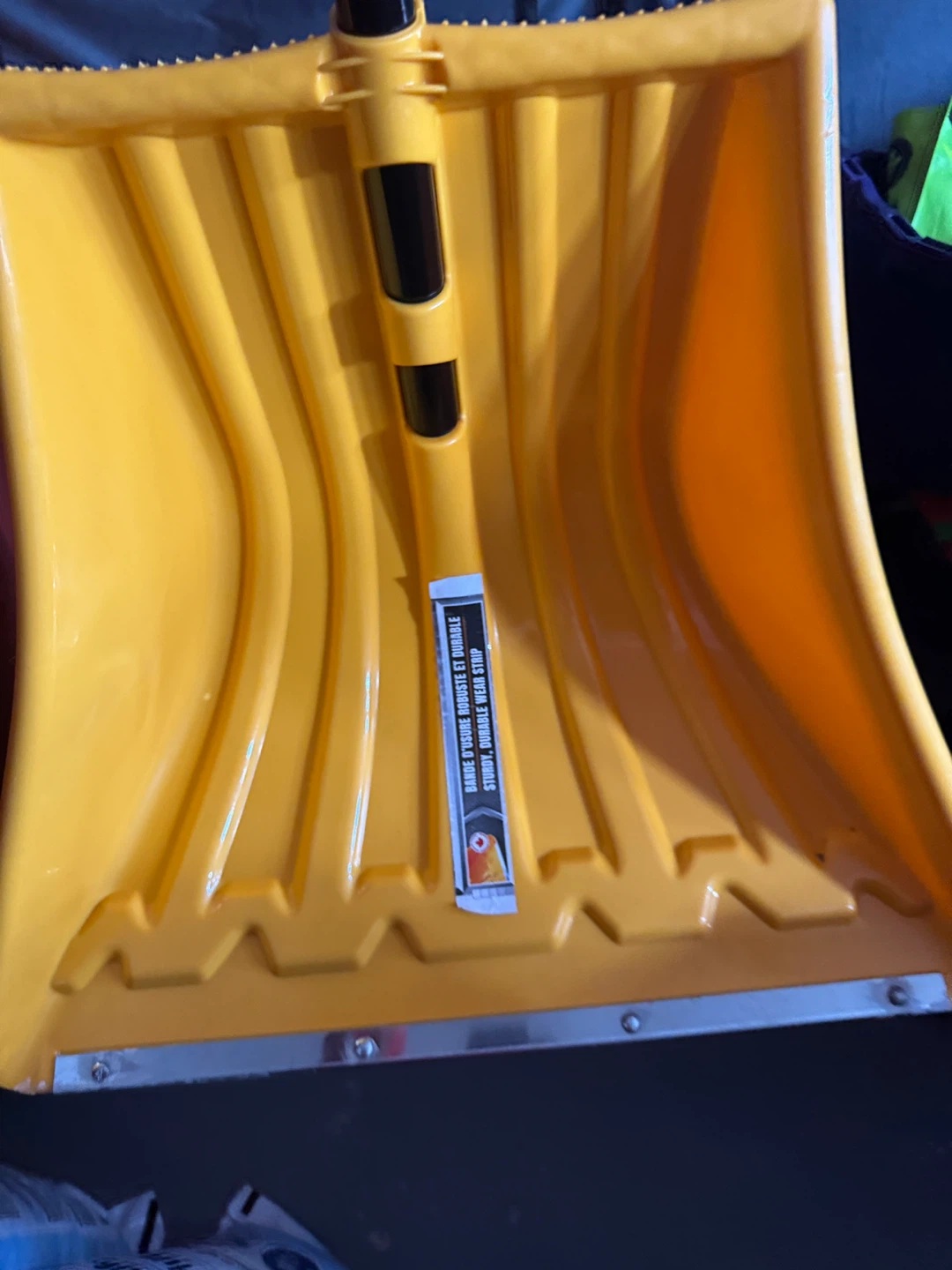 Yellow Snow Shovel with Sturdy Wear Strip