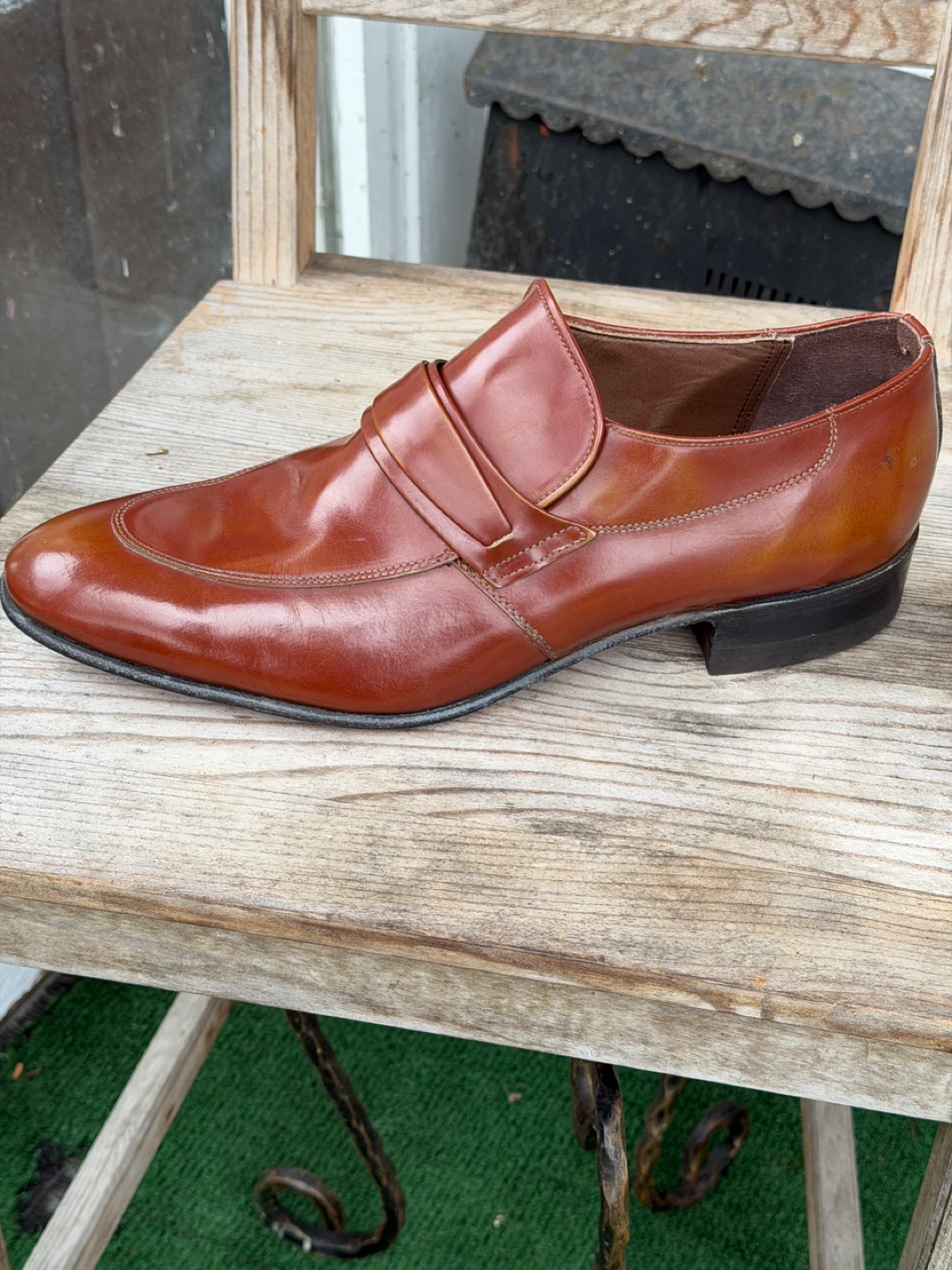 Benchmark Men's Brown Leather Loafer Shoes - photo 2