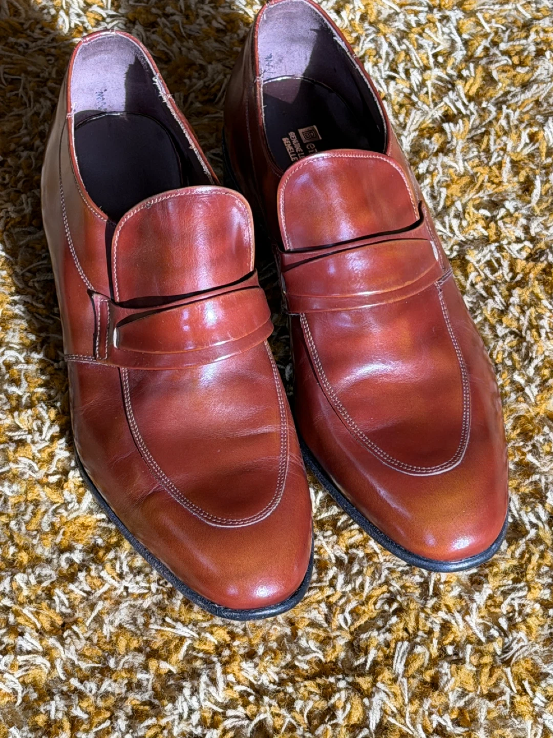 Benchmark Men's Brown Leather Loafer Shoes