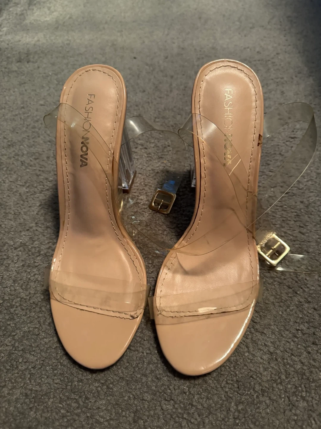 Fashion Nova Clear Block Heels - Size 9W