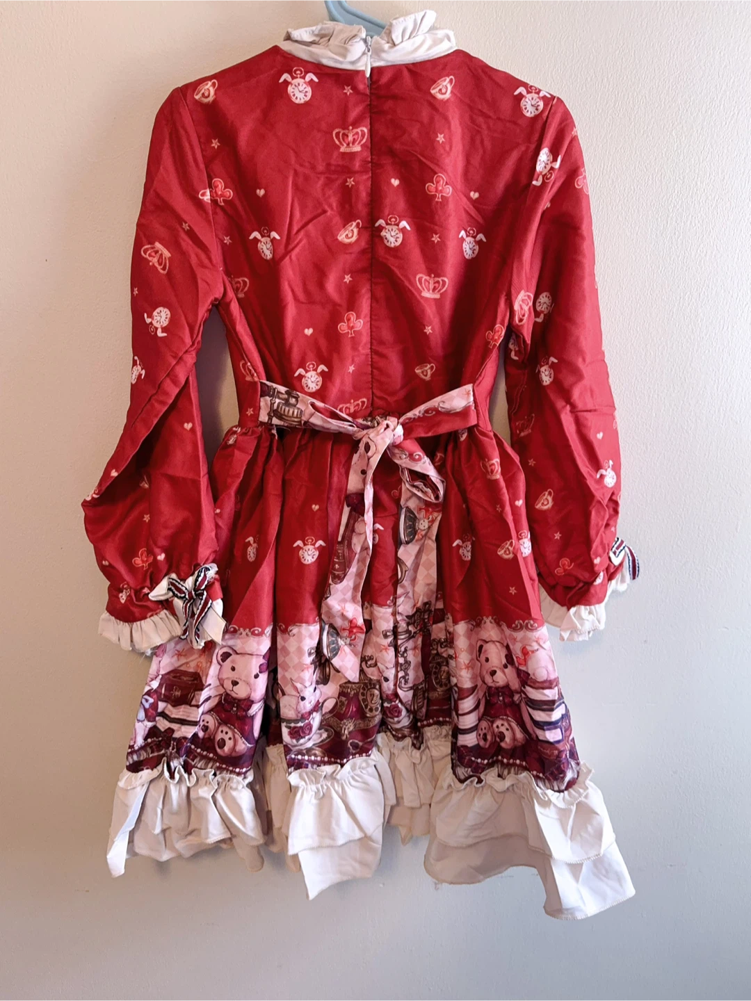 Red Dress with Teddy Bear Print Kids size 9-10T - photo 5