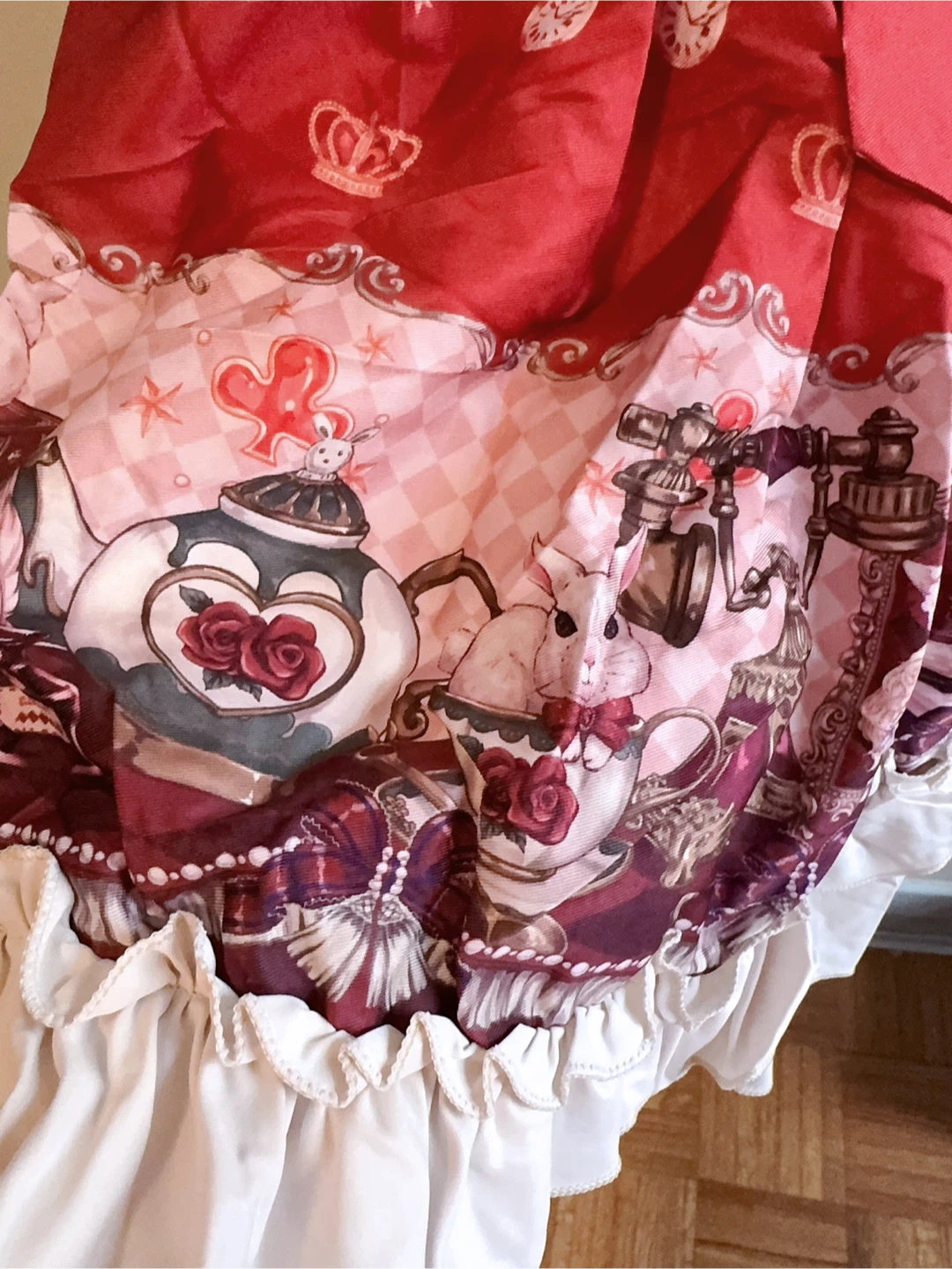 Red Dress with Teddy Bear Print Kids size 9-10T - photo 4