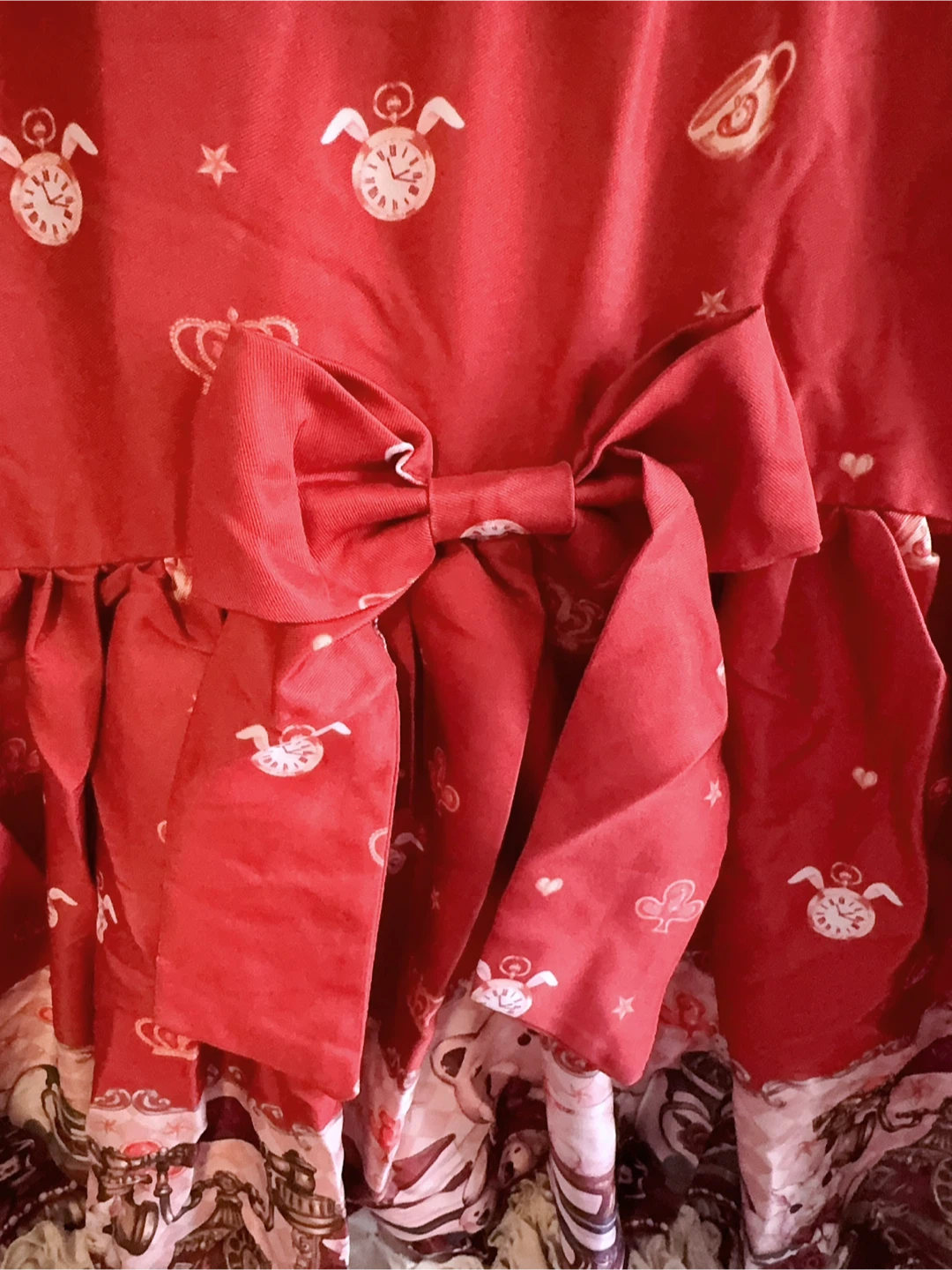 Red Dress with Teddy Bear Print Kids size 9-10T - photo 3