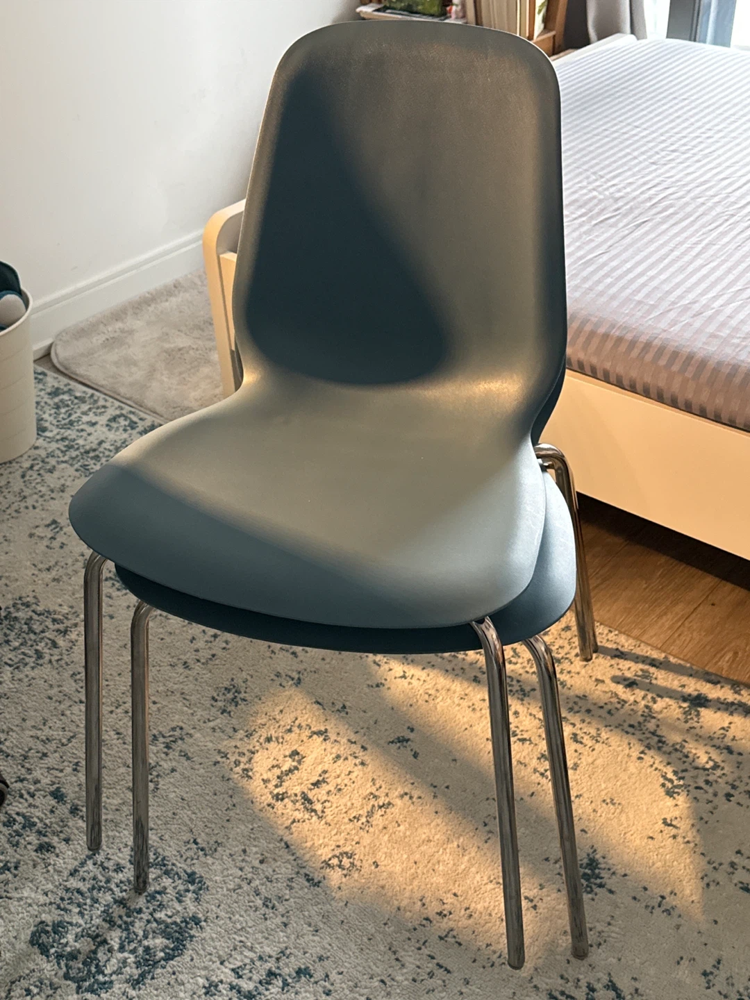 $5 for both two ikea skalsta blue chair