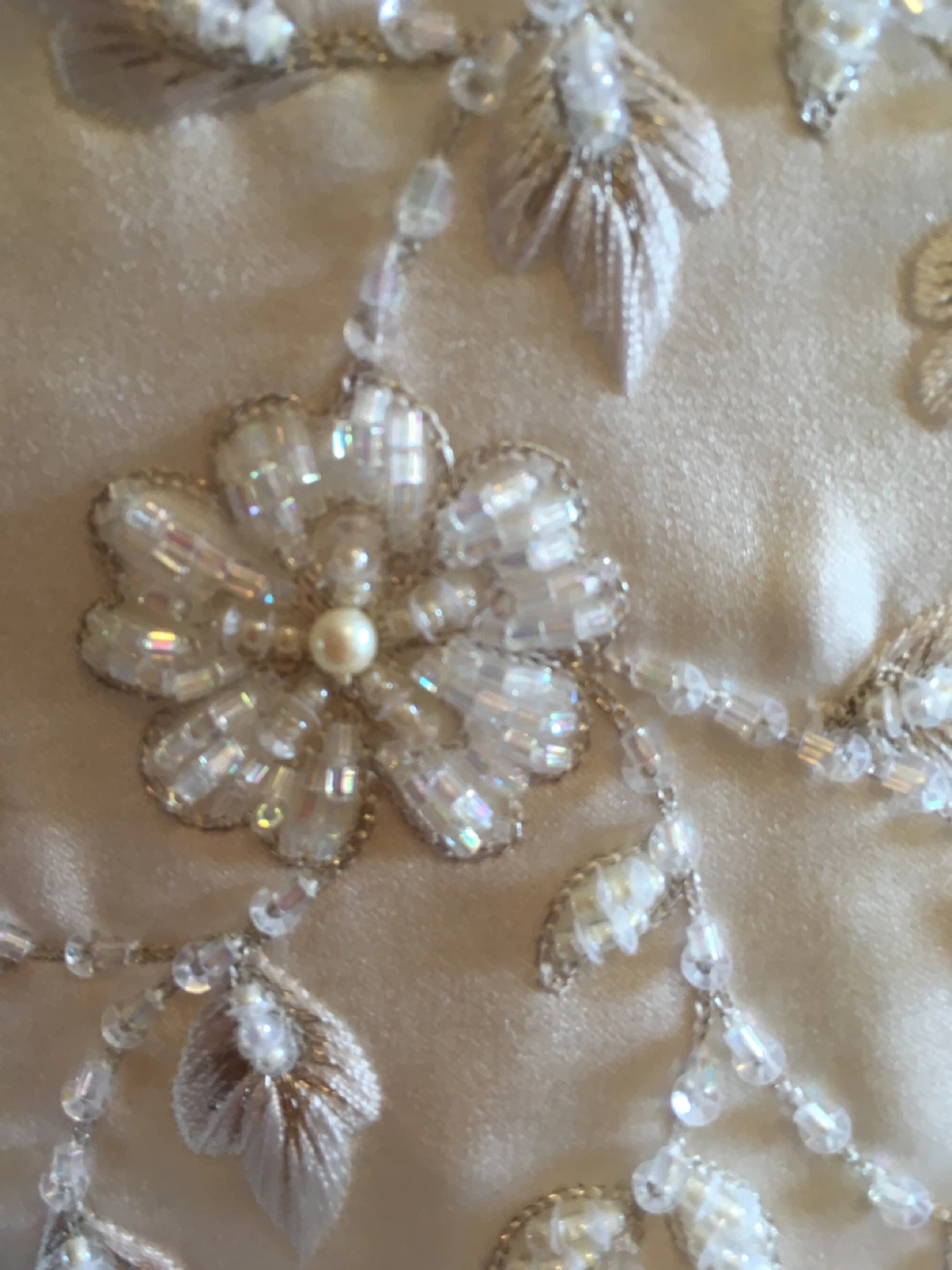 White Beaded Princess Wedding Dress tulle skirt - photo 3