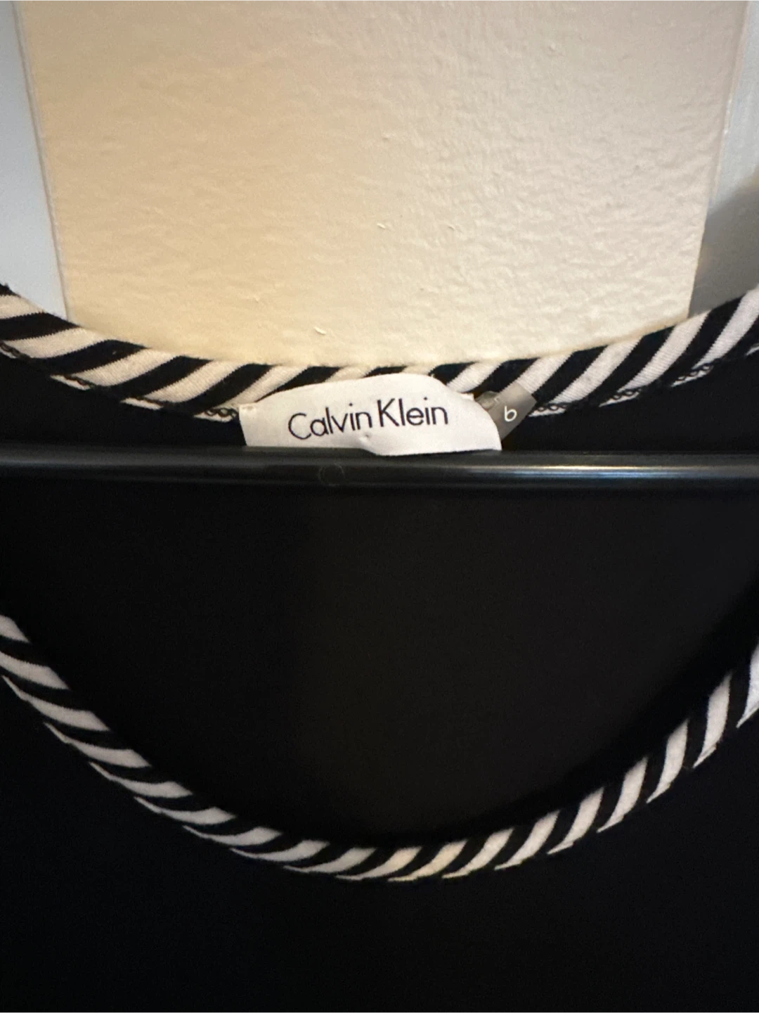 Calvin Klein Black Dress with Striped Trim - photo 2