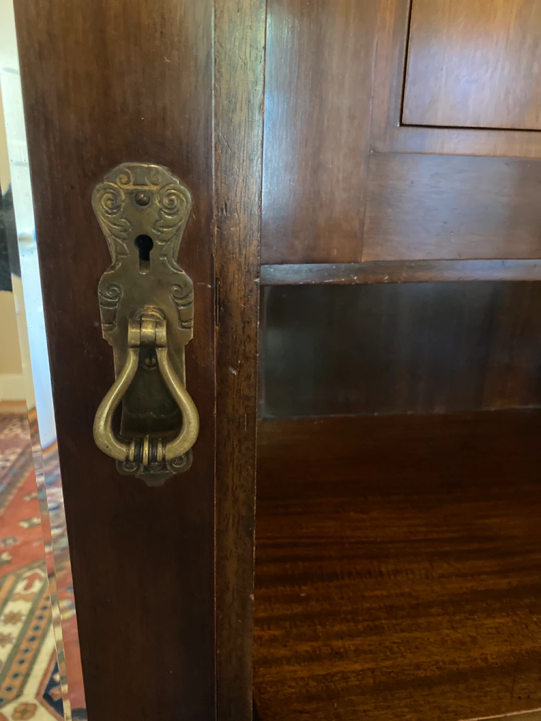 Vintage Wooden Armoire Wardrobe with Mirror - photo 5