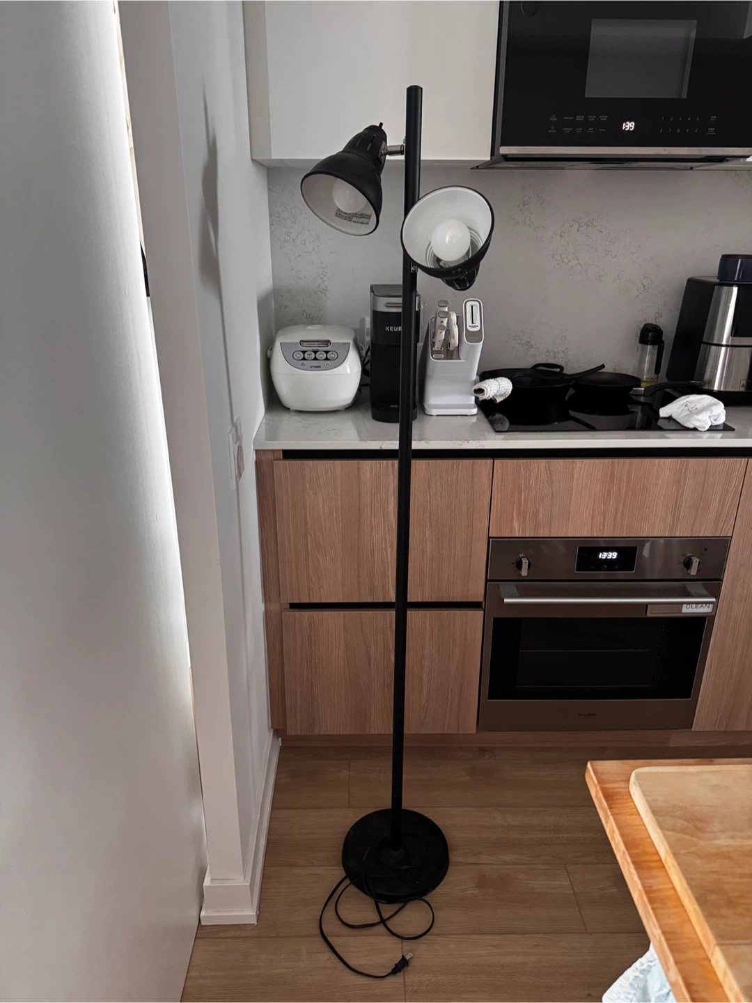 Black Two Bulb Floor Lamp