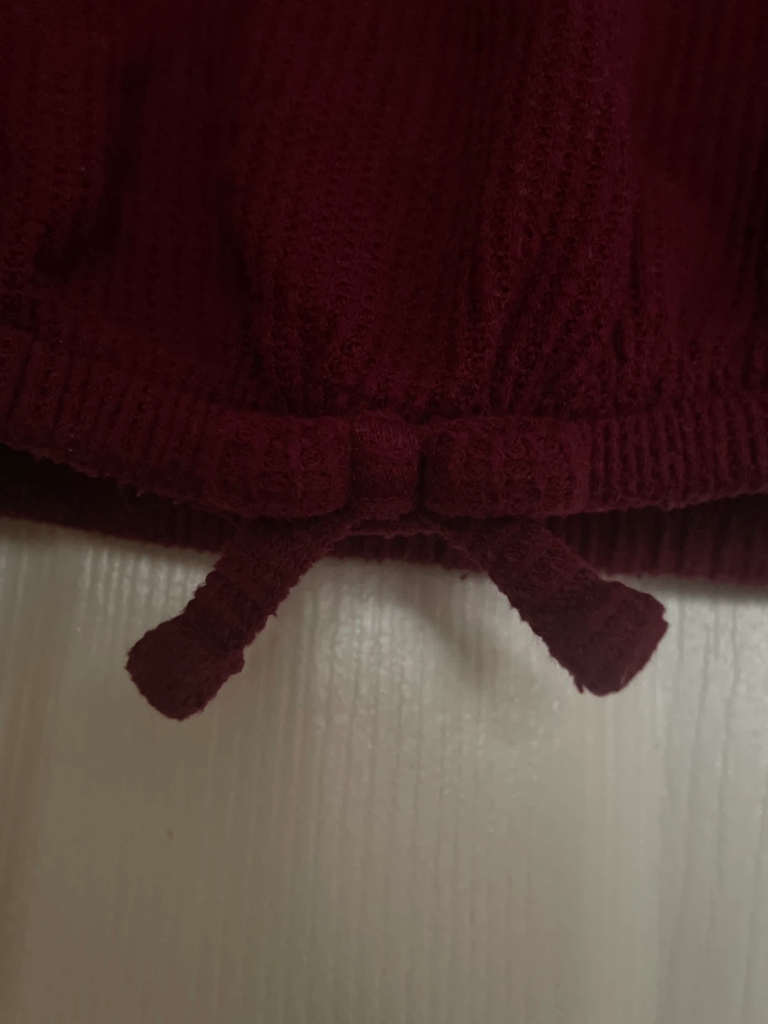 Cat & Jack Girls 4T Burgundy Knit Tie-Front Long Sleeve Sweater - photo 2
