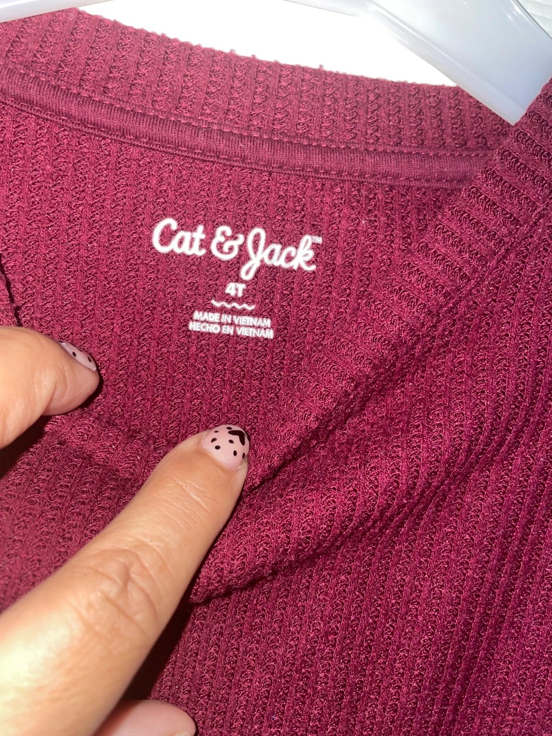 Cat & Jack Girls 4T Burgundy Knit Tie-Front Long Sleeve Sweater - photo 4