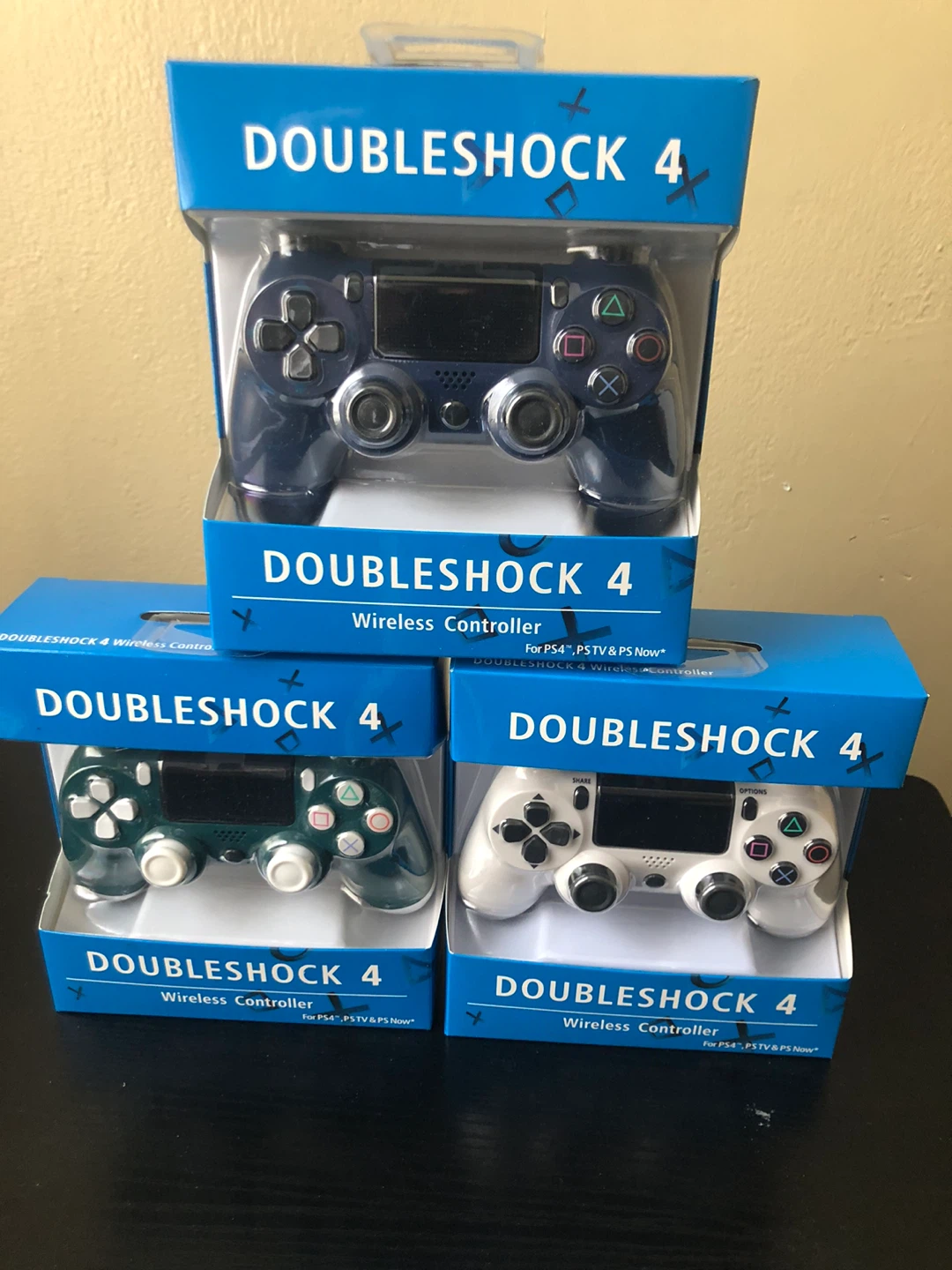 DoubleShock 4 Wireless Controllers (Blue, Green, White)