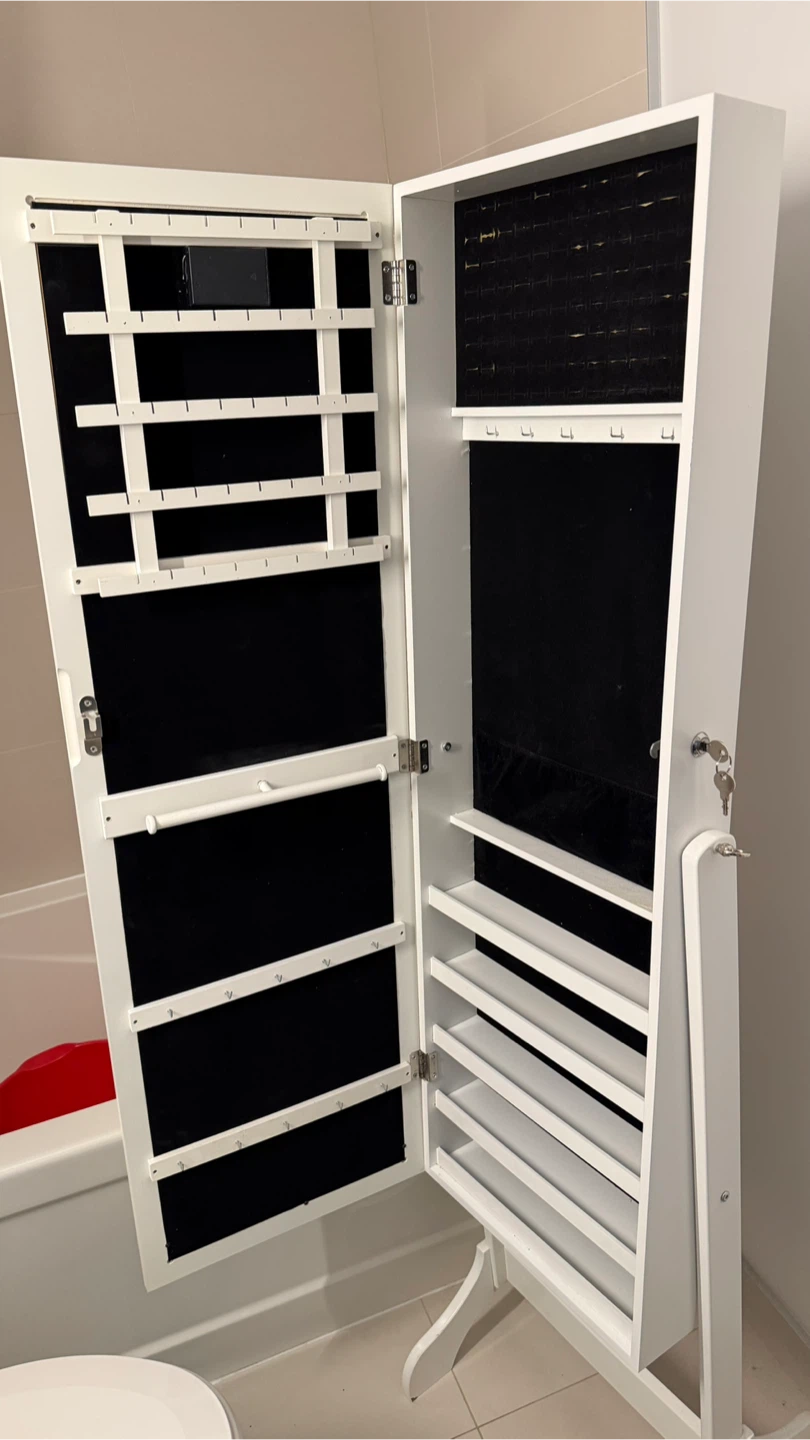 White Jewellery Armoire with LED Mirror - photo 2