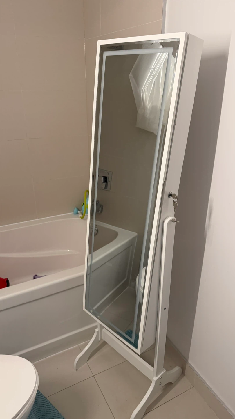 White Jewellery Armoire with LED Mirror - photo 3