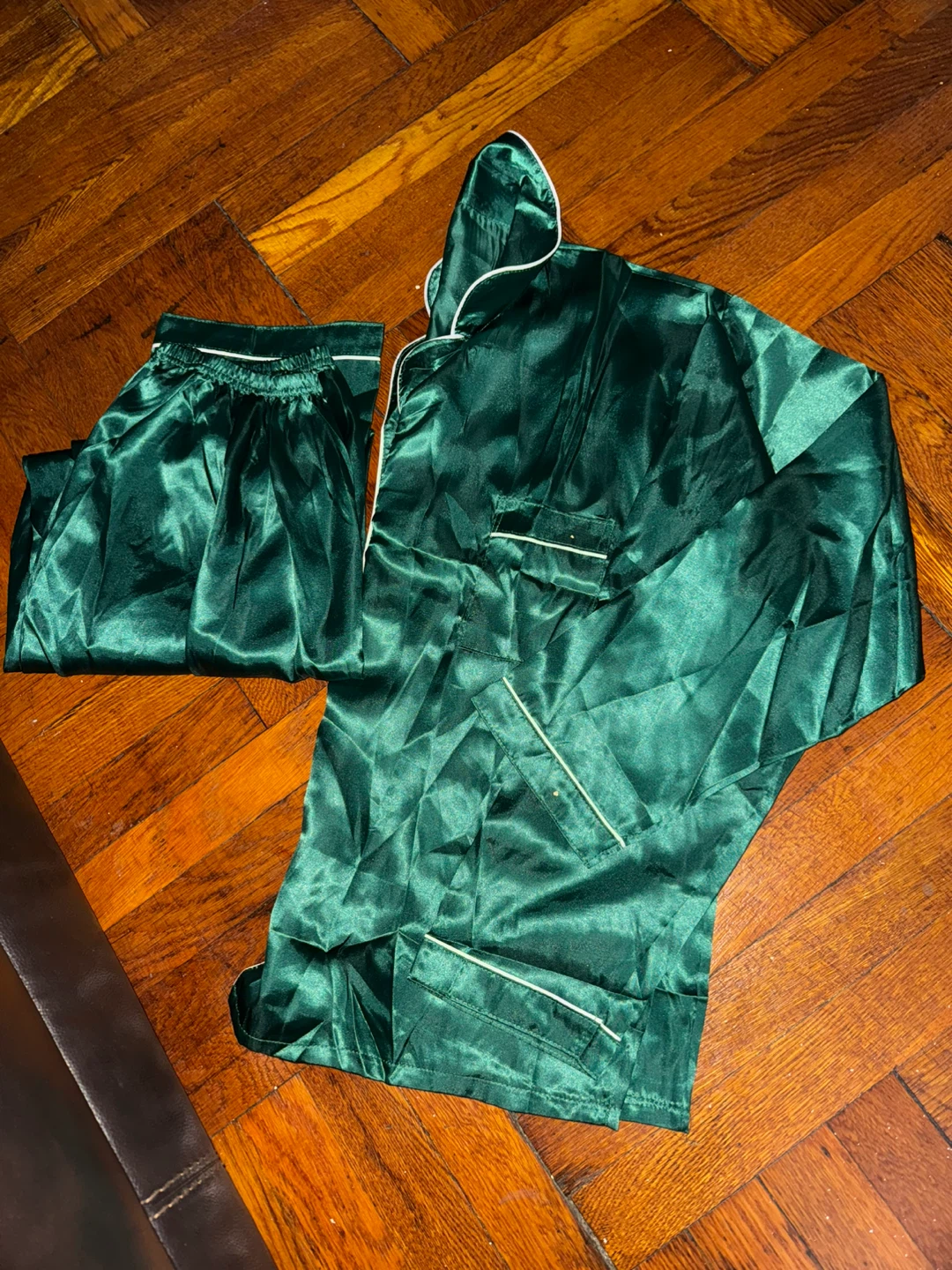 Green Satin Pajama Set by Chase New Design - photo 3