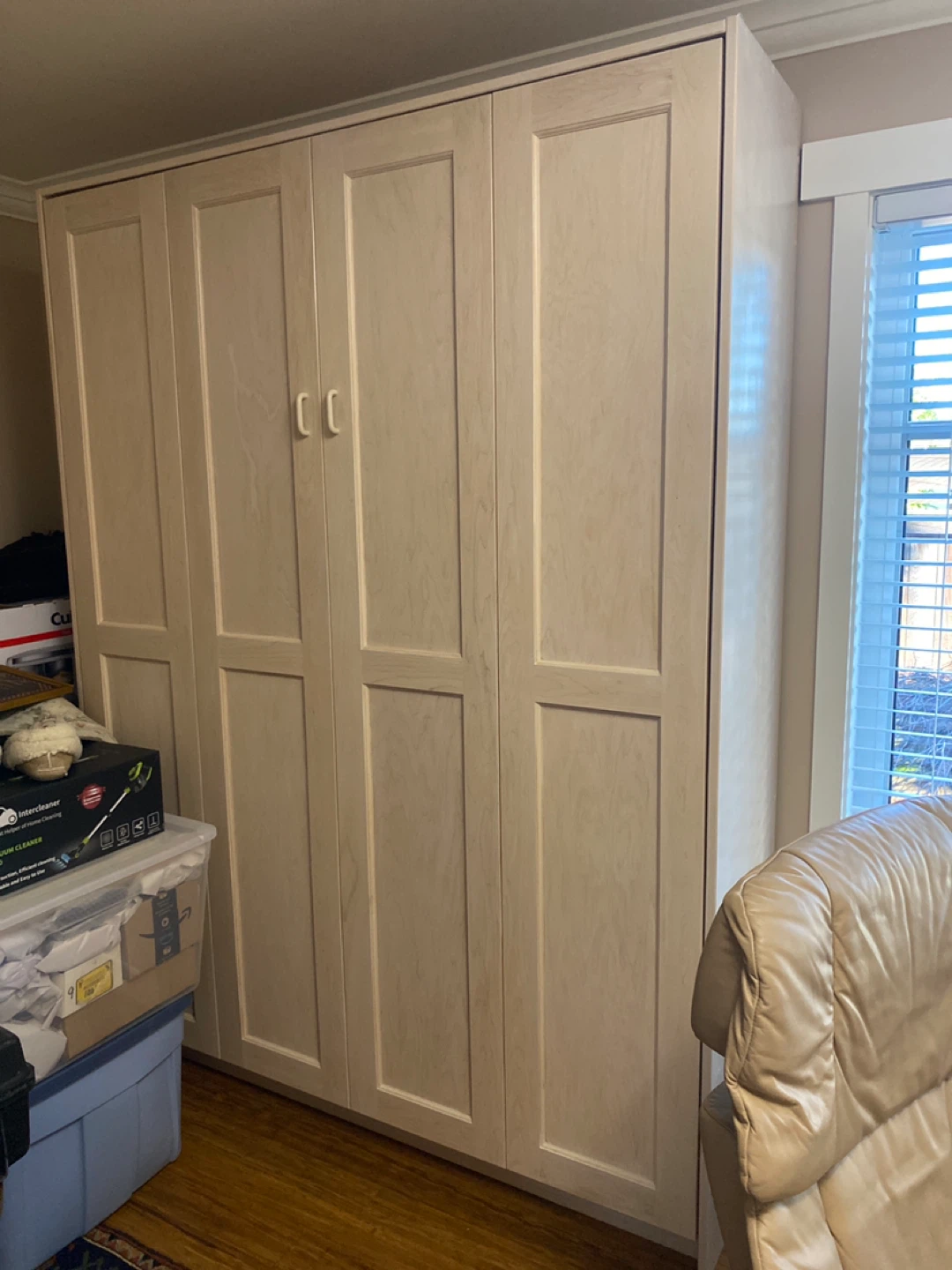 Queen size wall bed.