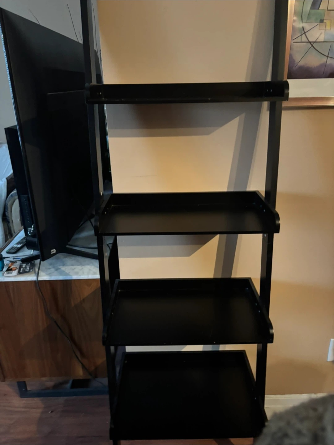 Black 4-Tier Ladder Shelf - photo 2