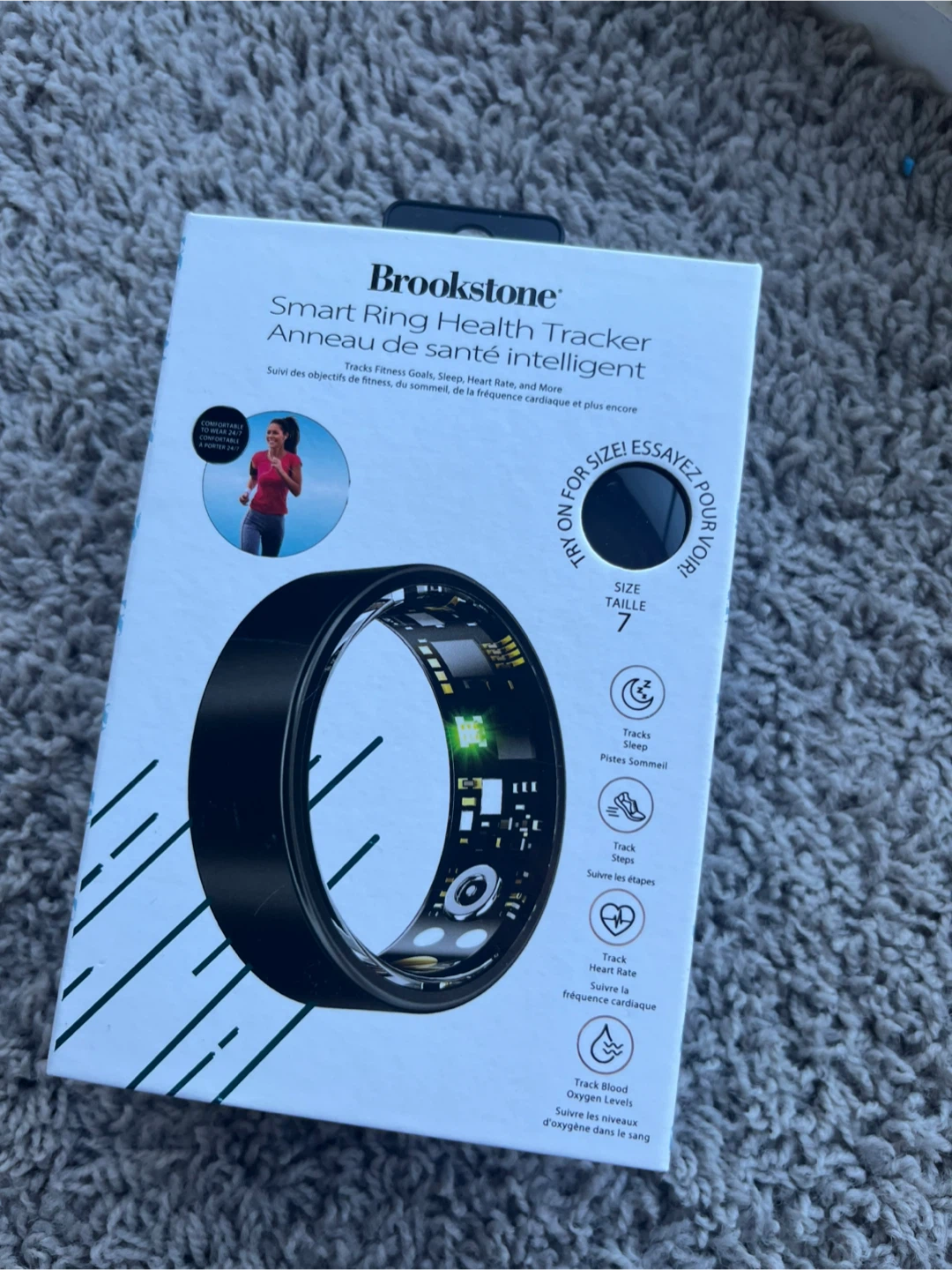 Brookstone Smart Ring Health Tracker - Size 7