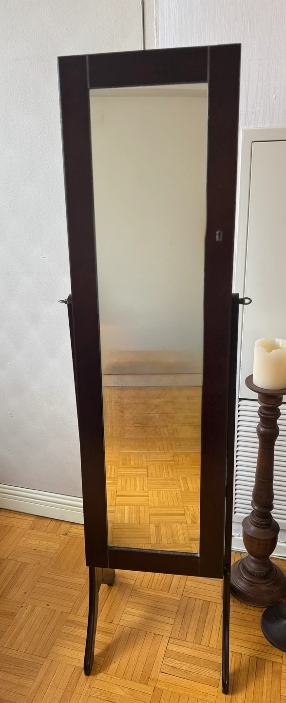 Standing Jewellery Armoire with Mirror