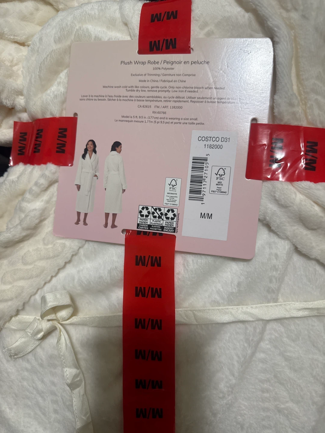 Room Service Plush Wrap Robe M/M Cream - photo 3