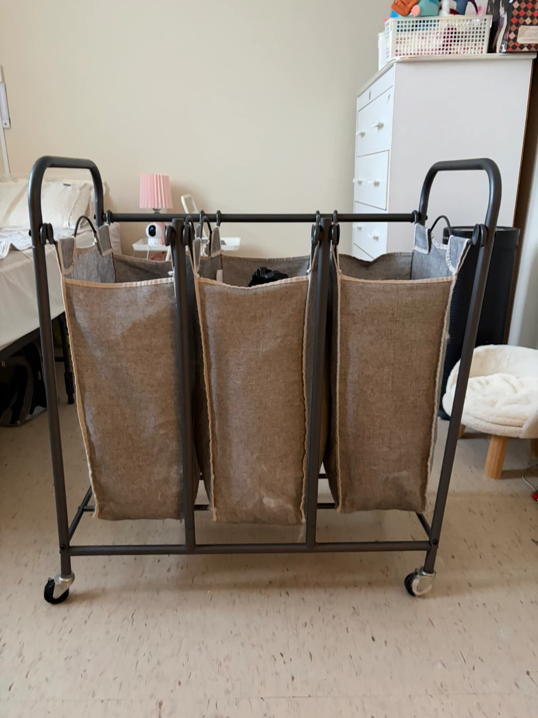 3-Bag Rolling Laundry Sorter