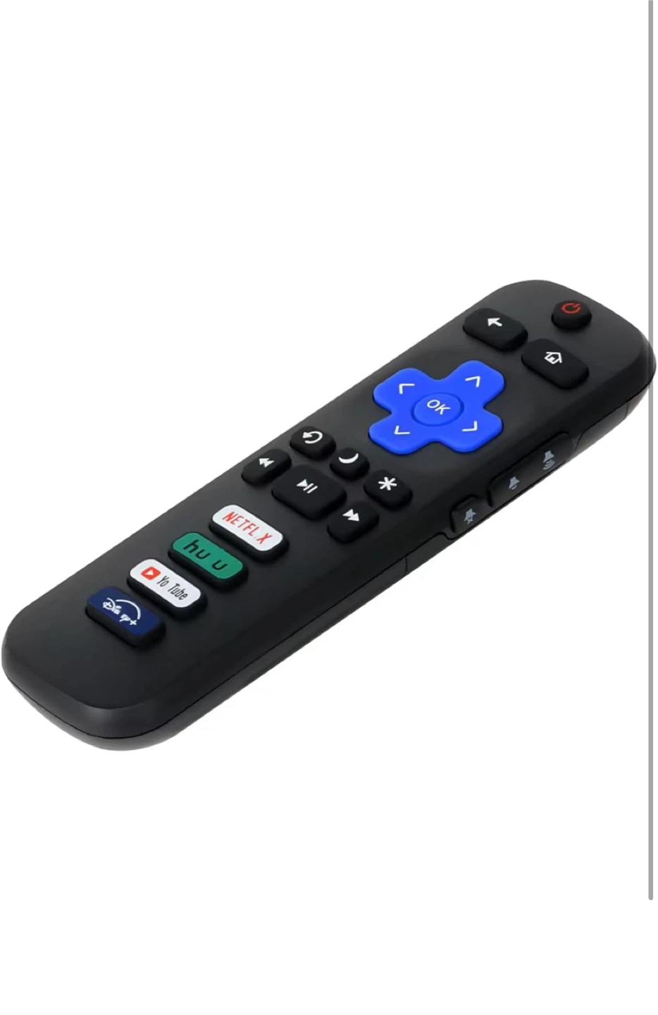 Black Streaming Remote Control with App Buttons