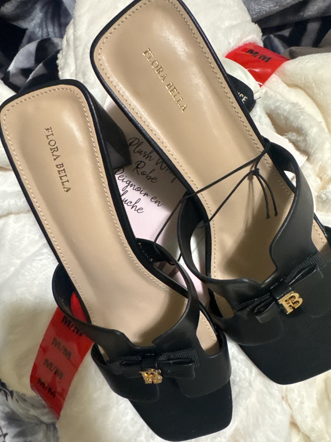 Flora Bella Black Bow Detail Mules - Size M/M - photo 5