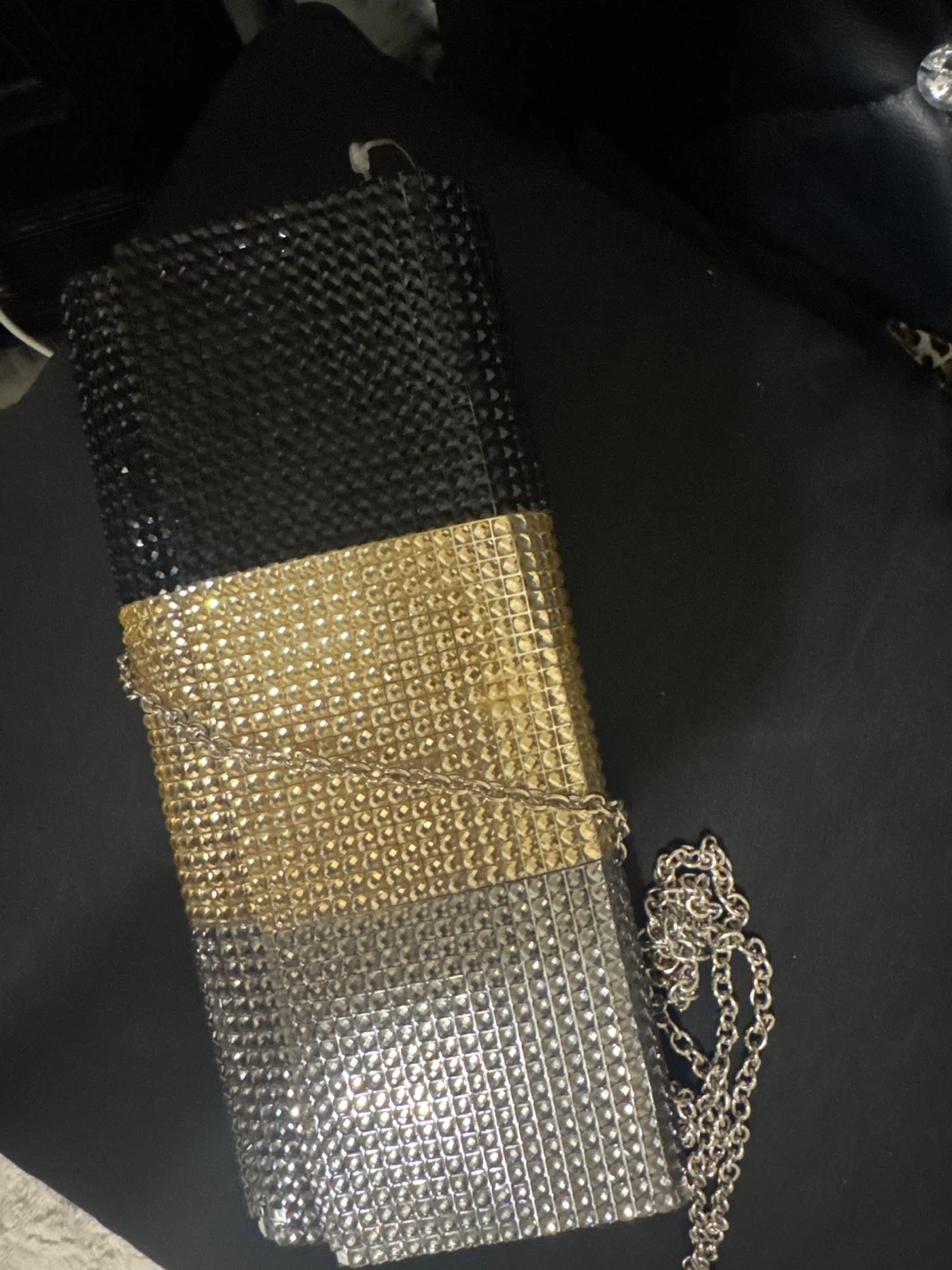 Sparkly Clutch Bag with Chain