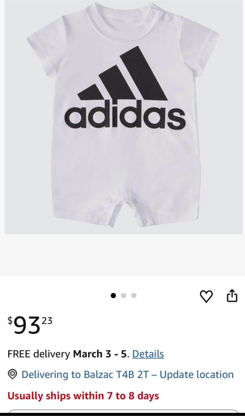 Adidas Baby 2-Pack Raglan Set 3M
