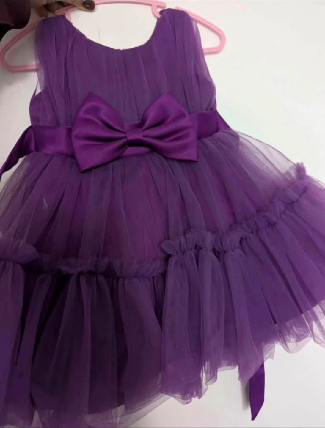 Purple Tulle Dress with Bow