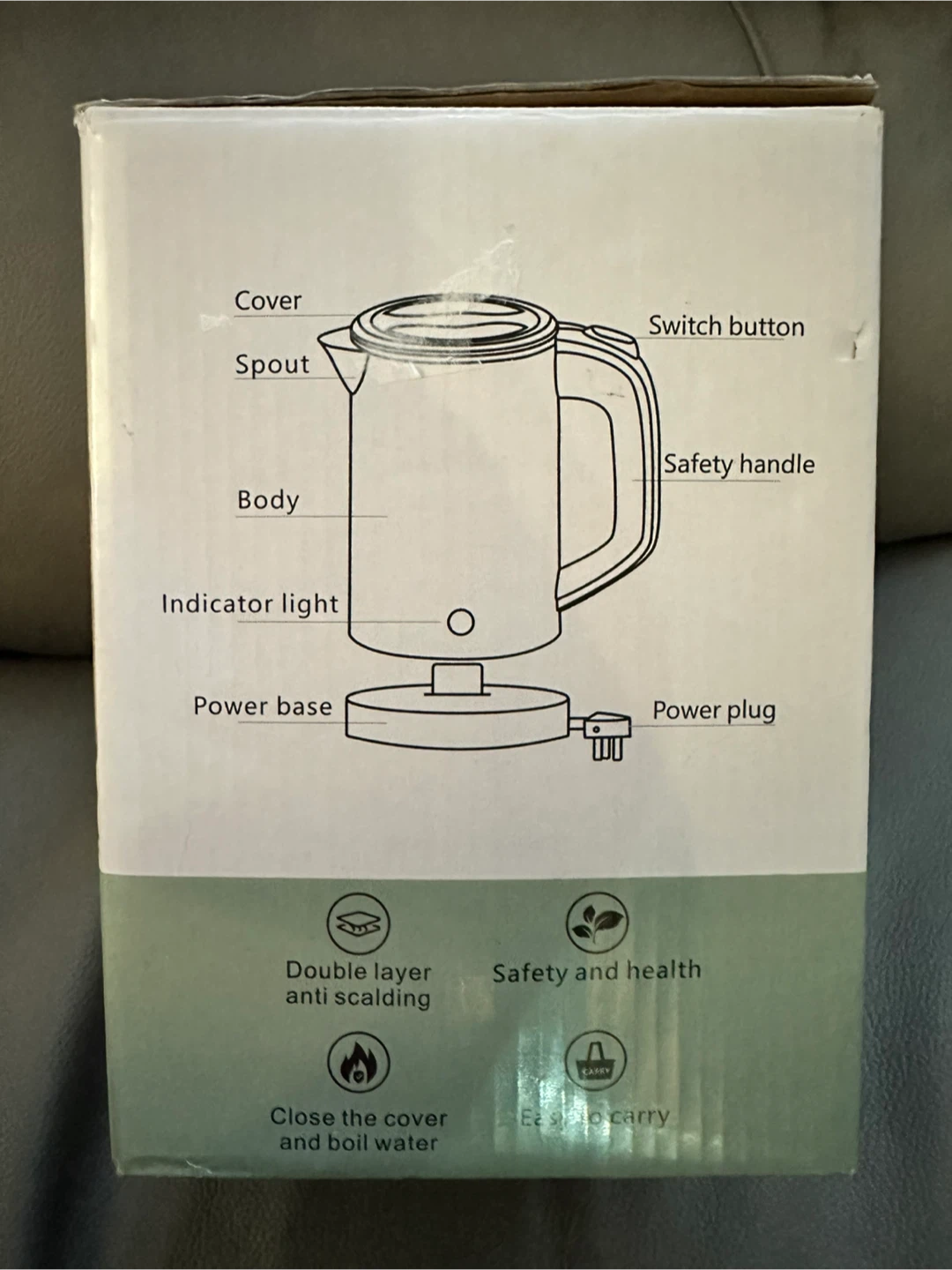 Green Electric Kettle 304 Stainless Steel 800ml - photo 3