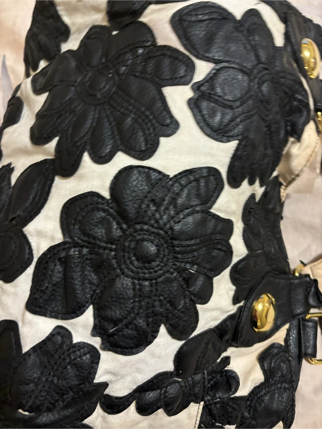 Black and White Floral Tote Bag - photo 4